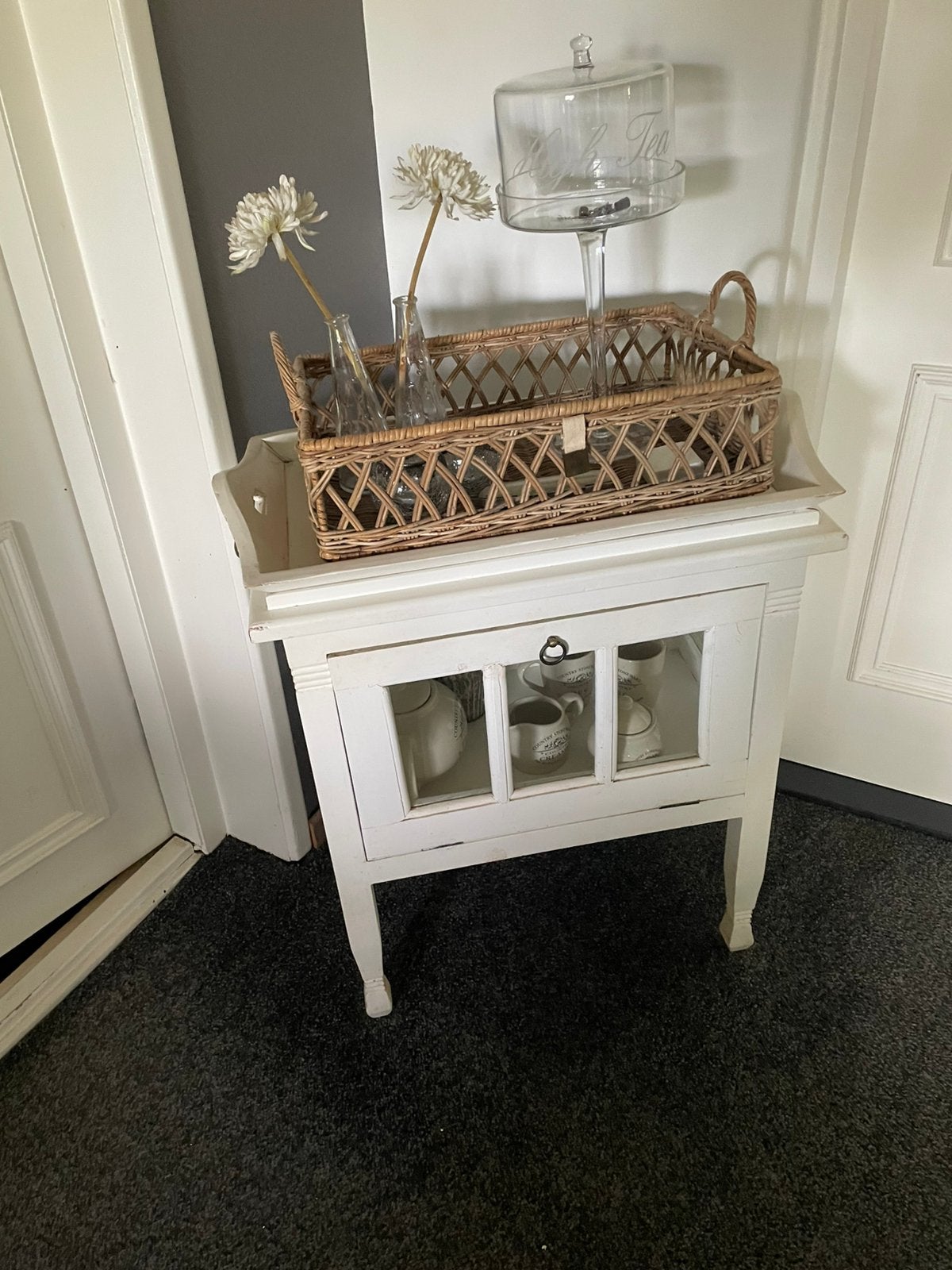 Leuk oude servicekast te koop, Ophalen, Gebruikt, 25 tot 50 cm, Rechthoekig