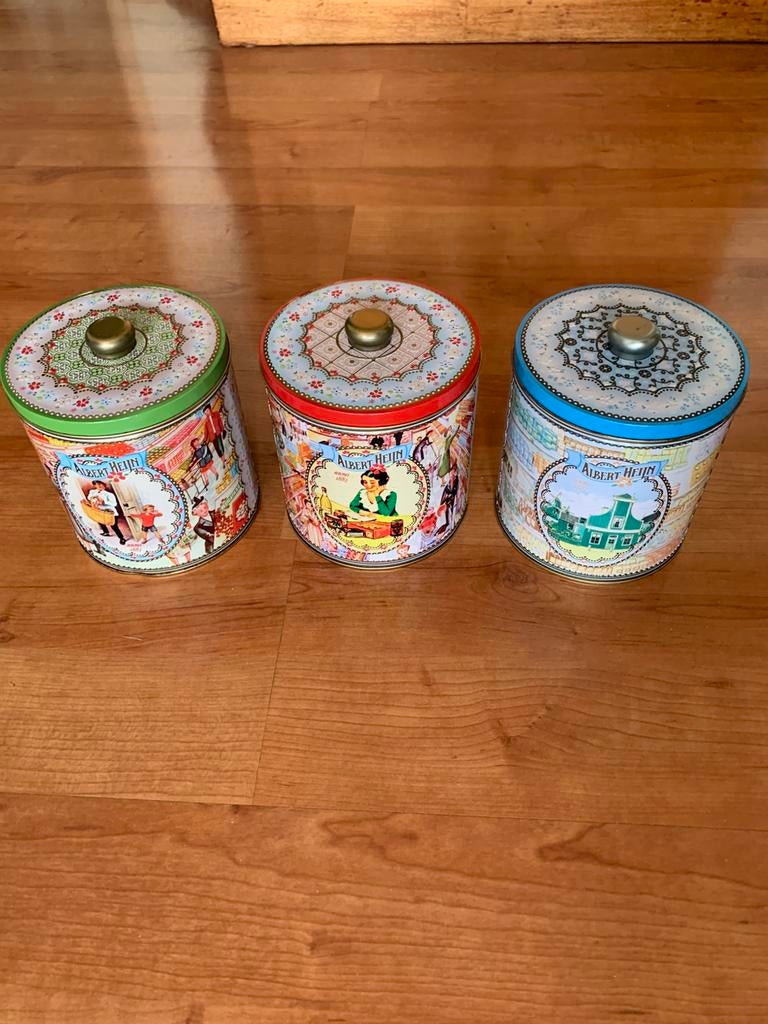 AH 125 jaar jubileum 3 blikken, Verzamelen, Blikken, Ophalen of Verzenden, Zo goed als nieuw, Overige