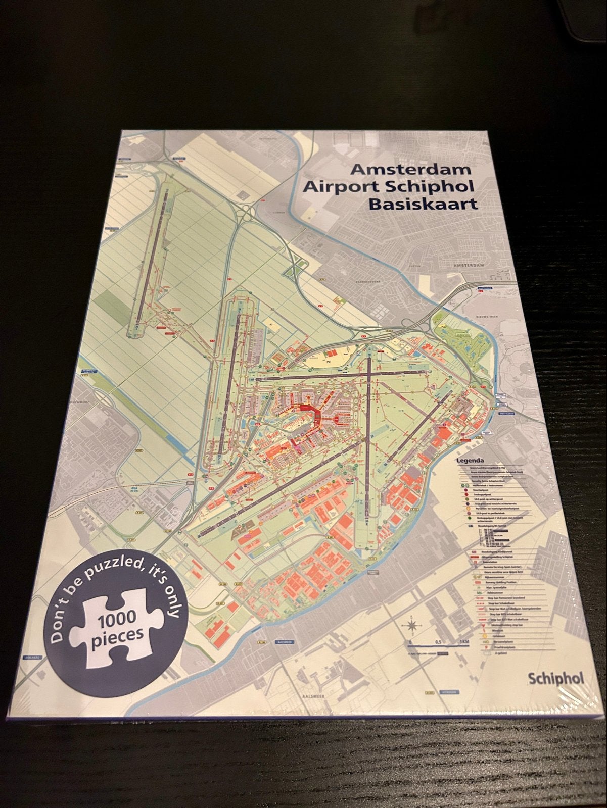 Schiphol Basiskaart Legpuzzel 1000 stukjes, Ophalen, 500 t/m 1500 stukjes, Nieuw, Legpuzzel