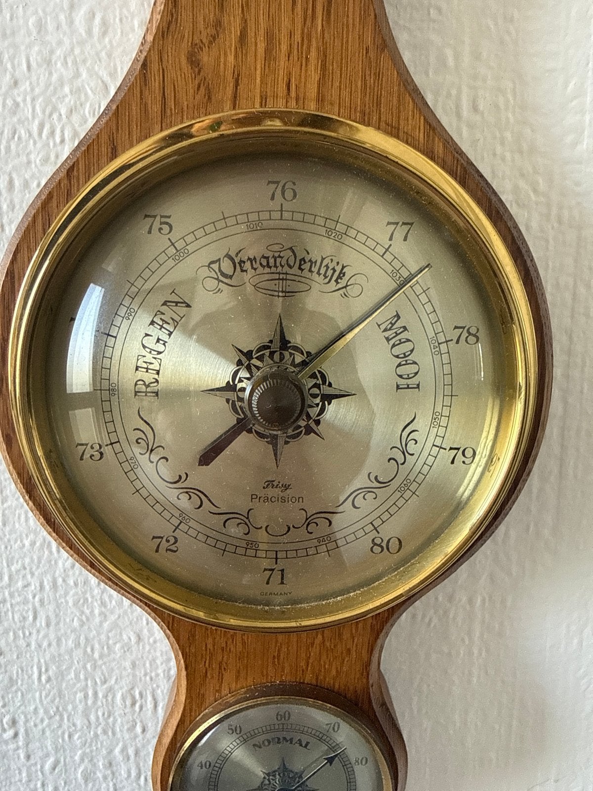 Vintage Weerstation met Barometer, Thermometer, Hygrometer, Audio, Tv en Foto, Ophalen, Zo goed als nieuw, Weerstation