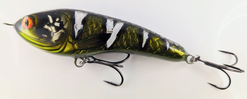 Te koop Custom Jerkbait “Dark Perch”, Ophalen of Verzenden, Nieuw, Overige typen