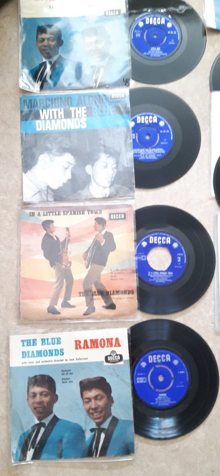 Collectie BLUE DIAMONDS/15 Singles&2 Ep's Zie foto's. IGST.E, Cd's en Dvd's, Vinyl Singles, EP, Ophalen of Verzenden, Gebruikt