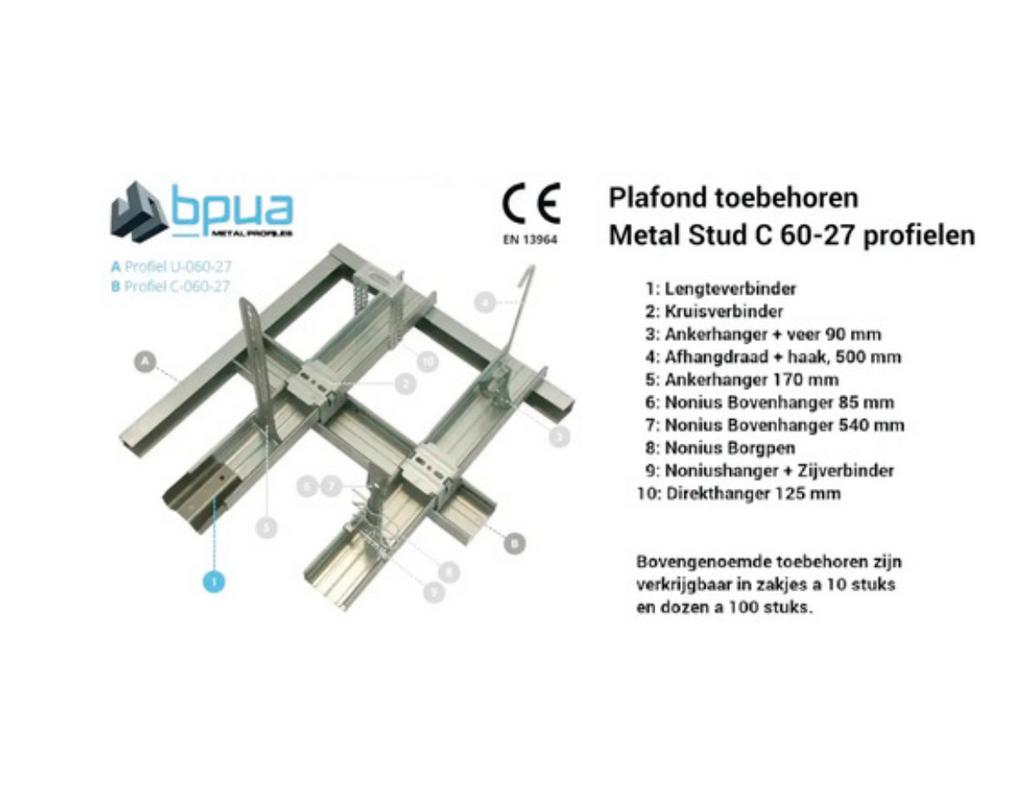 U27/30 Metalstud plafondprofiel, lengte 3000 mm, Ophalen of Verzenden, Nieuw