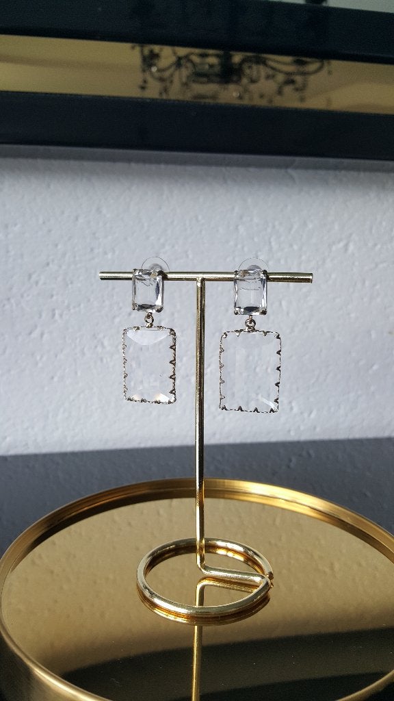 Nieuwe oorbellen - Classy - Sjiek - Goud met Glas, Overige materialen, Hangers, Nieuw, Ophalen of Verzenden