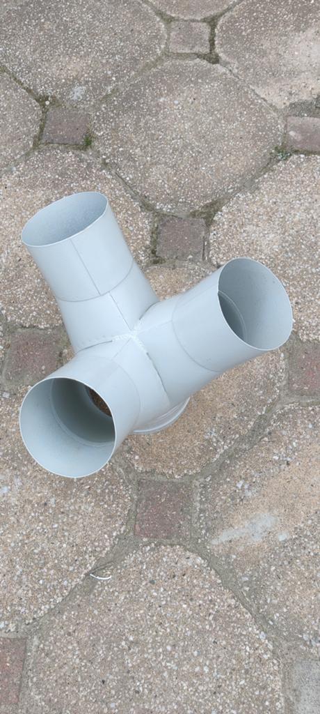 Luchtverdeelunit 150ø naar 3 x 100ø voor afzuiging (hout), Doe-het-zelf en Verbouw, Ventilatie en Afzuiging, Ophalen