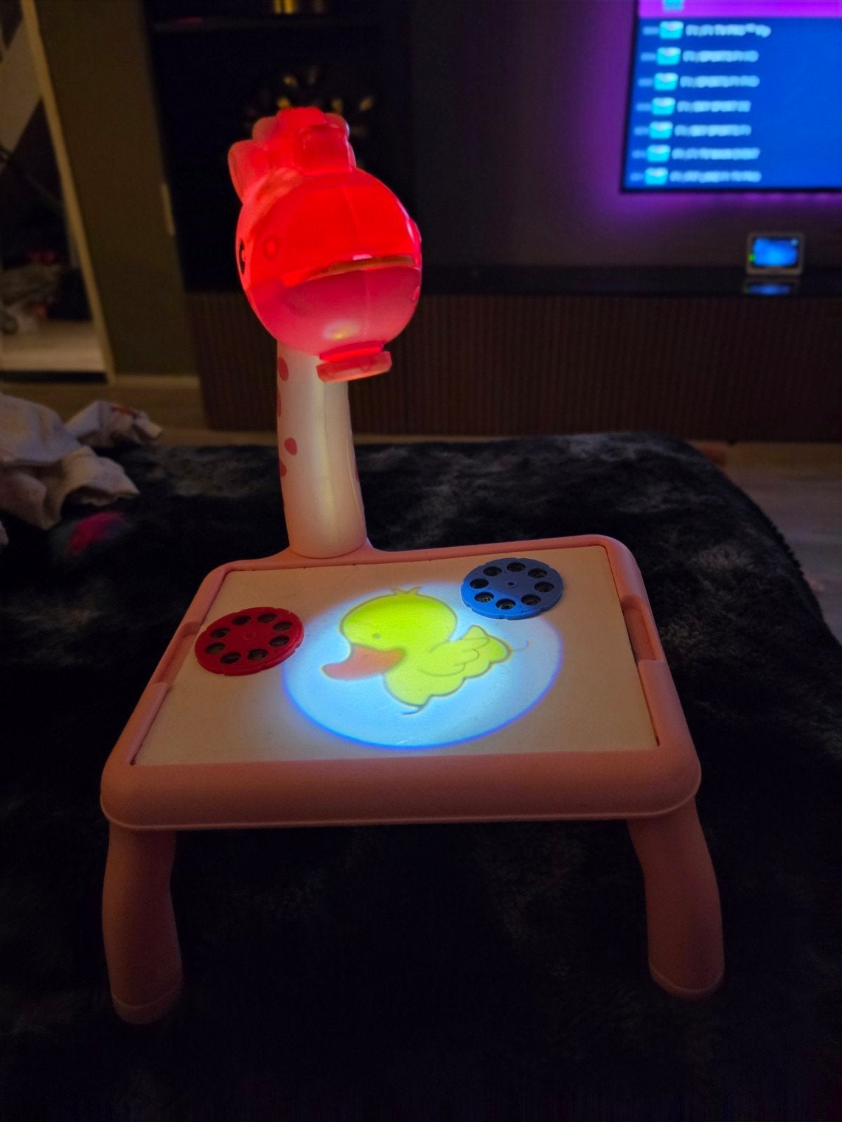 Roze Giraffe Tekenprojector met Licht en Geluid, Ophalen of Verzenden