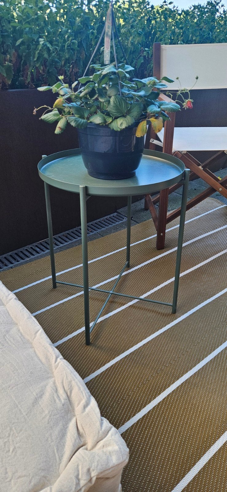 GLADOM Salontafel met dienblad, donker grijsgroen, 50 tot 100 cm, Zo goed als nieuw, Metaal, Rechthoekig