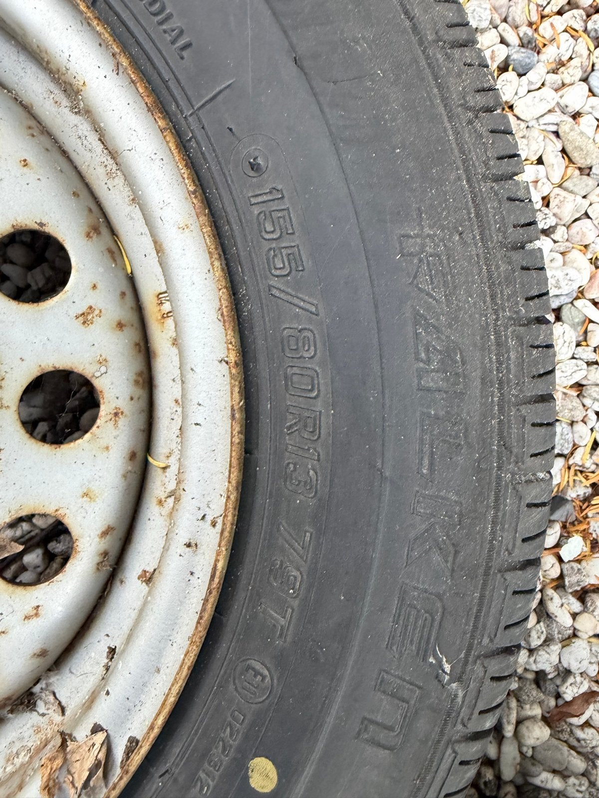 Falken 155/80R13 aanhangwagen banden op velg gebruikt / oud, Auto diversen, Ophalen, Gebruikt
