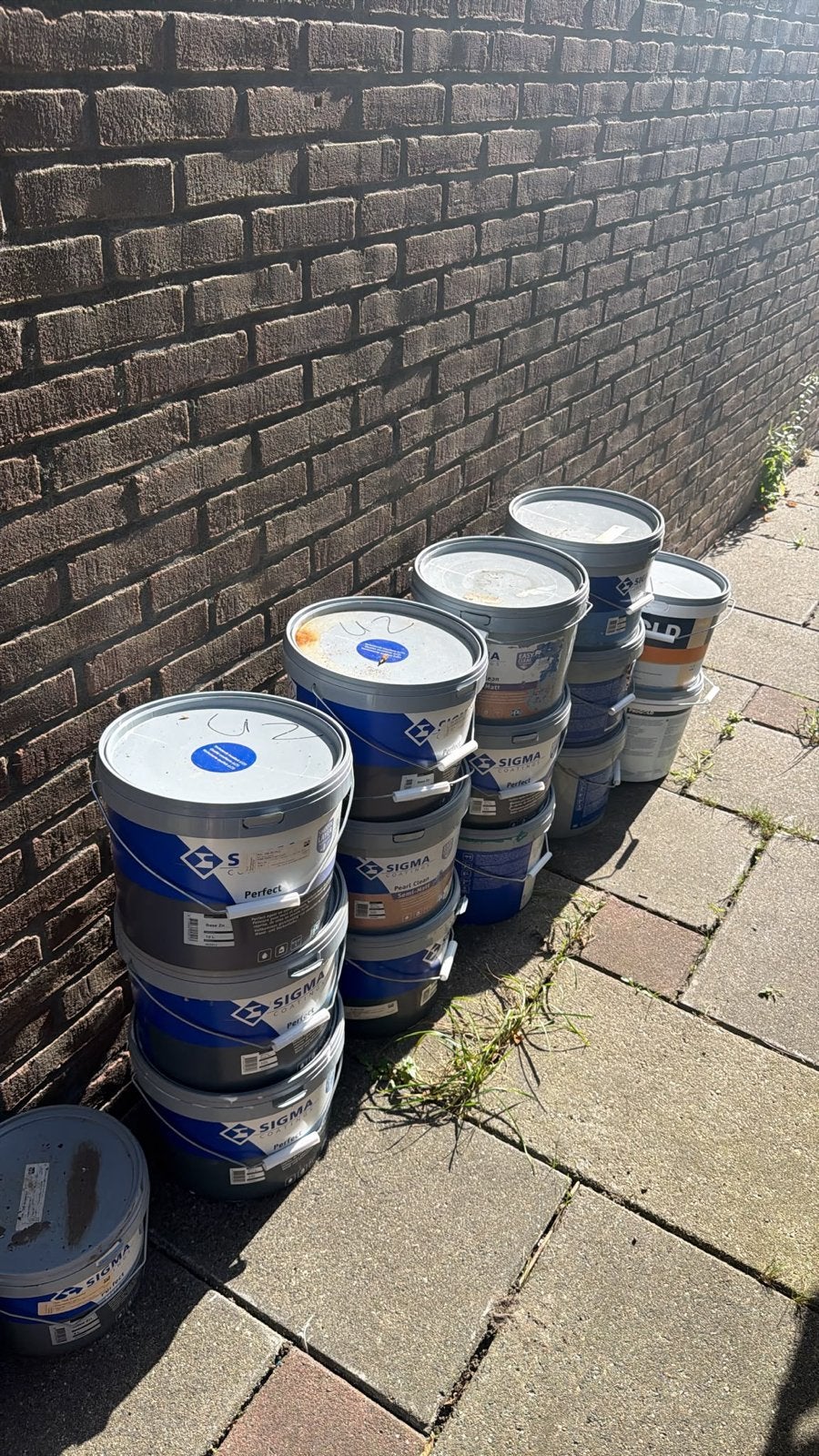 Grote partij Sigma verf - Diverse soorten en kleuren, Doe-het-zelf en Verbouw, Overige kleuren, Ophalen of Verzenden, 10 tot 15 liter