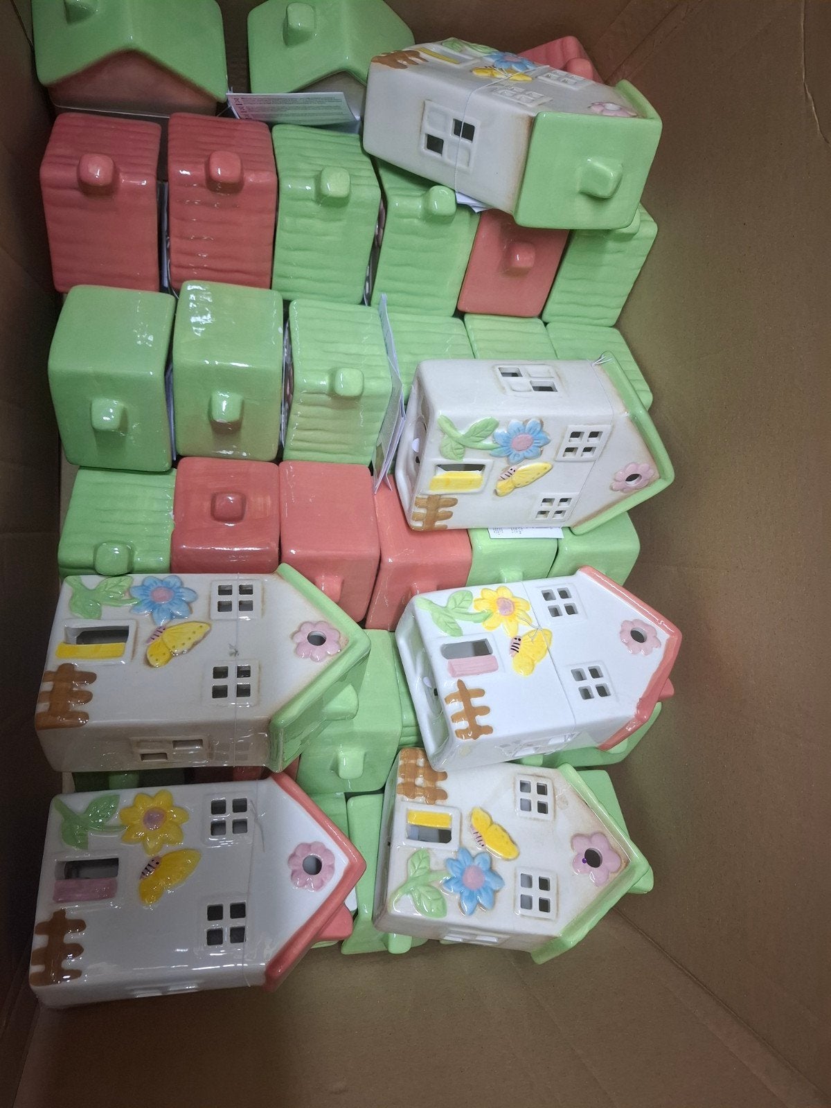 Keramieken huisjes theelichthouders - diverse kleuren, Ophalen, Meerkleurig, Overige stijlen, Nieuw