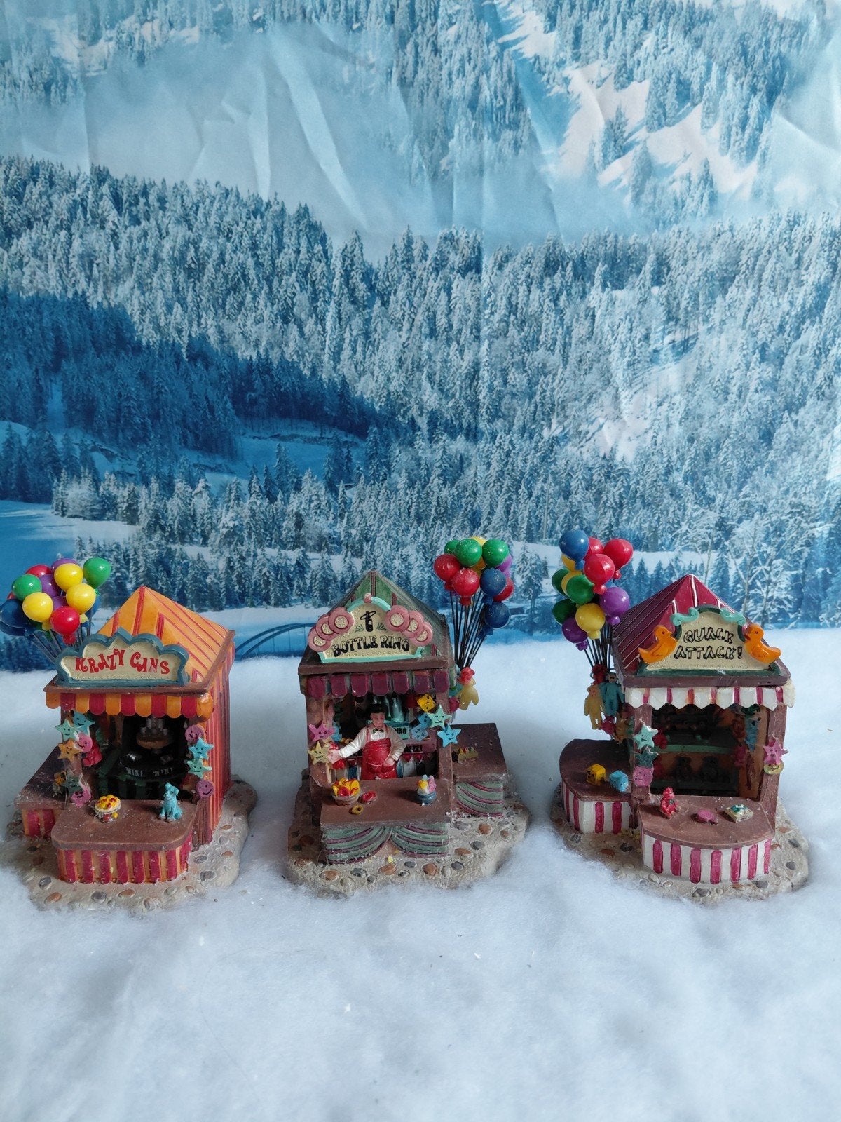 Lemax Kermis kraampjes ( 3 stuks ), Diversen, Ophalen of Verzenden, Gebruikt