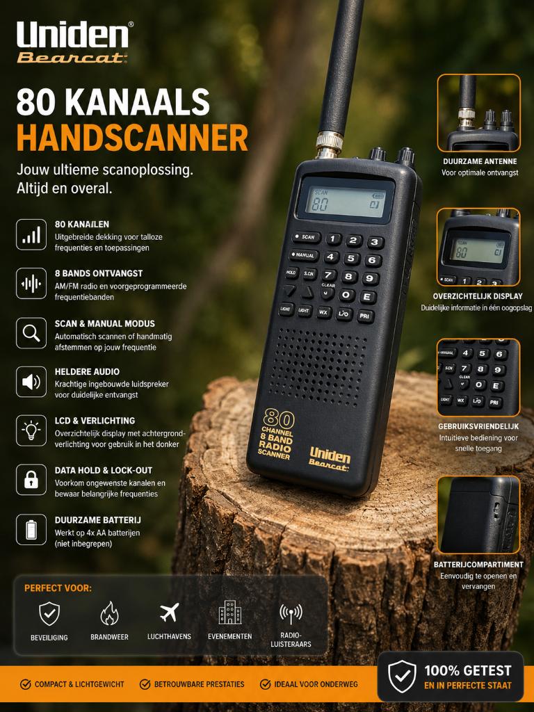 Uniden Bearcat UBC60XLT-2, Ophalen of Verzenden, Gebruikt, 30 tot 200 kanalen