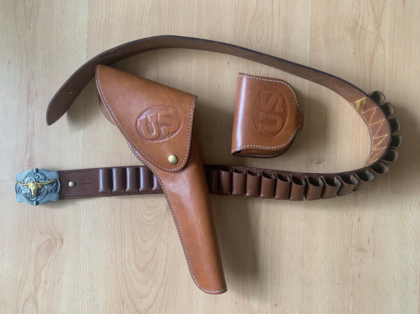 Patroonriem met US holster en US tasje, Ophalen of Verzenden, Gebruikt