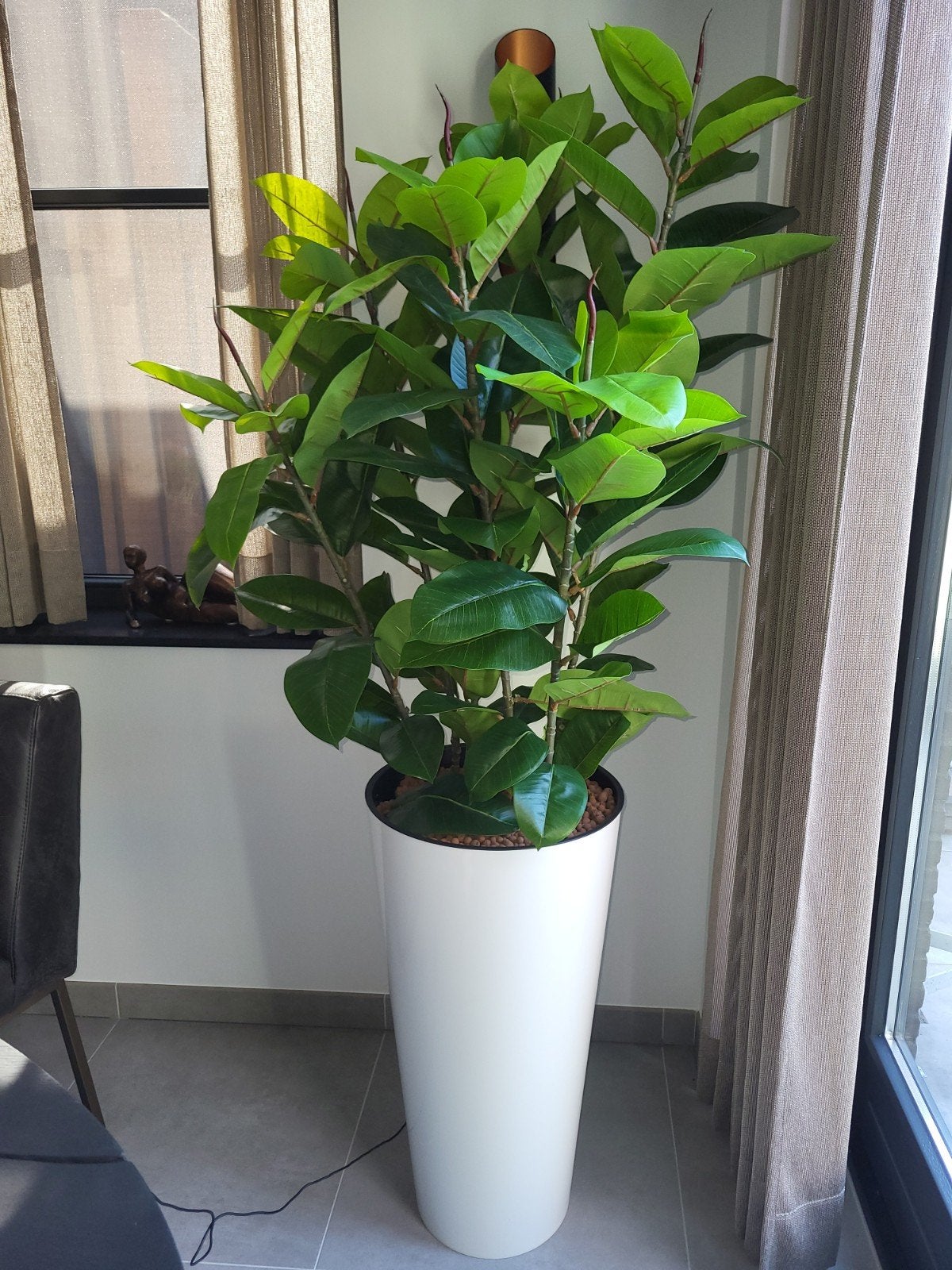 Grote kunstplant in pot, 185 cm hoog, Ophalen, Groen, Kunststof, Bart Spierings