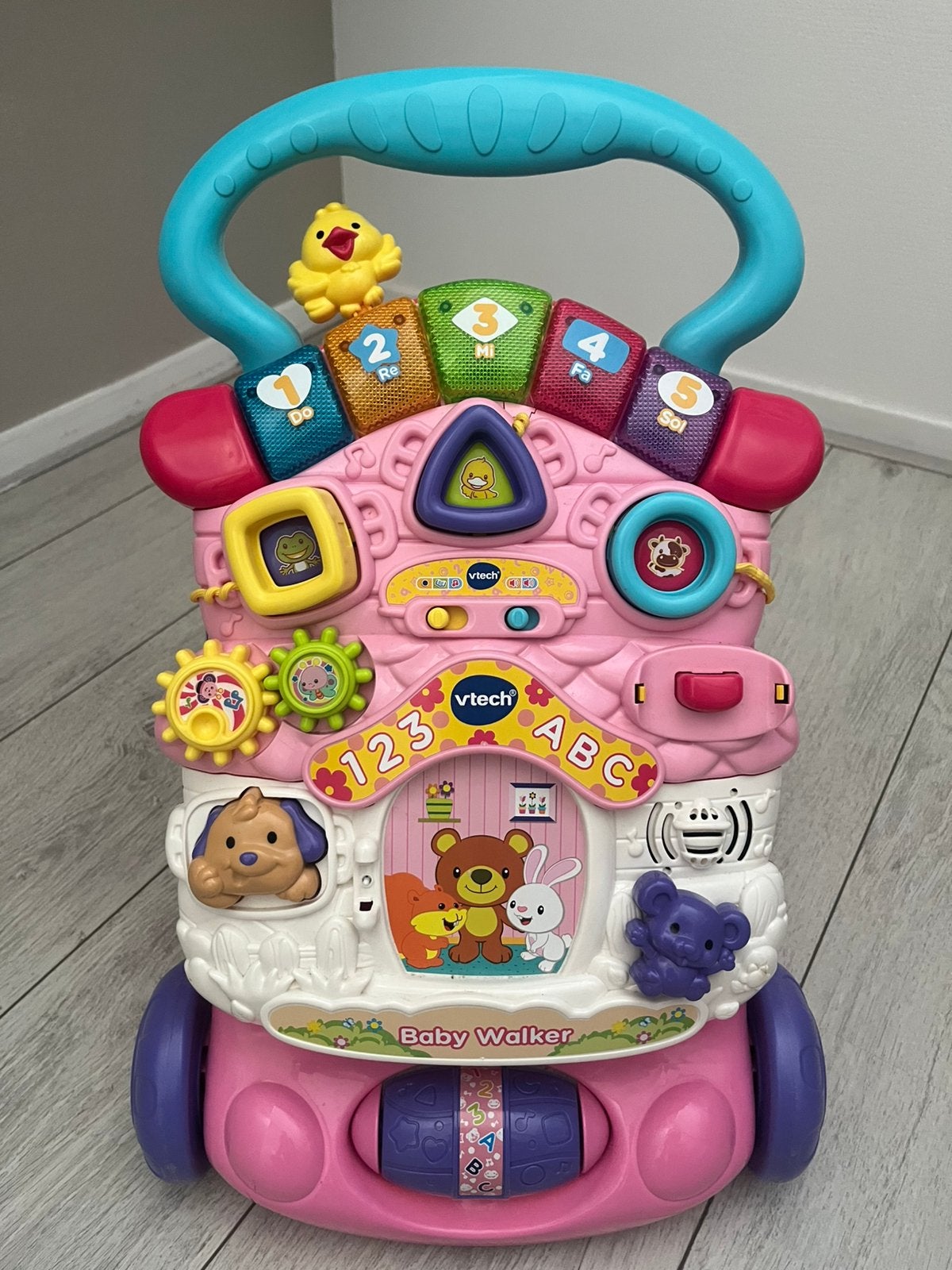 Roze babywalker Vtech, Kinderen en Baby's, Speelgoed | Vtech, Ophalen, Zo goed als nieuw, 6 maanden tot 2 jaar