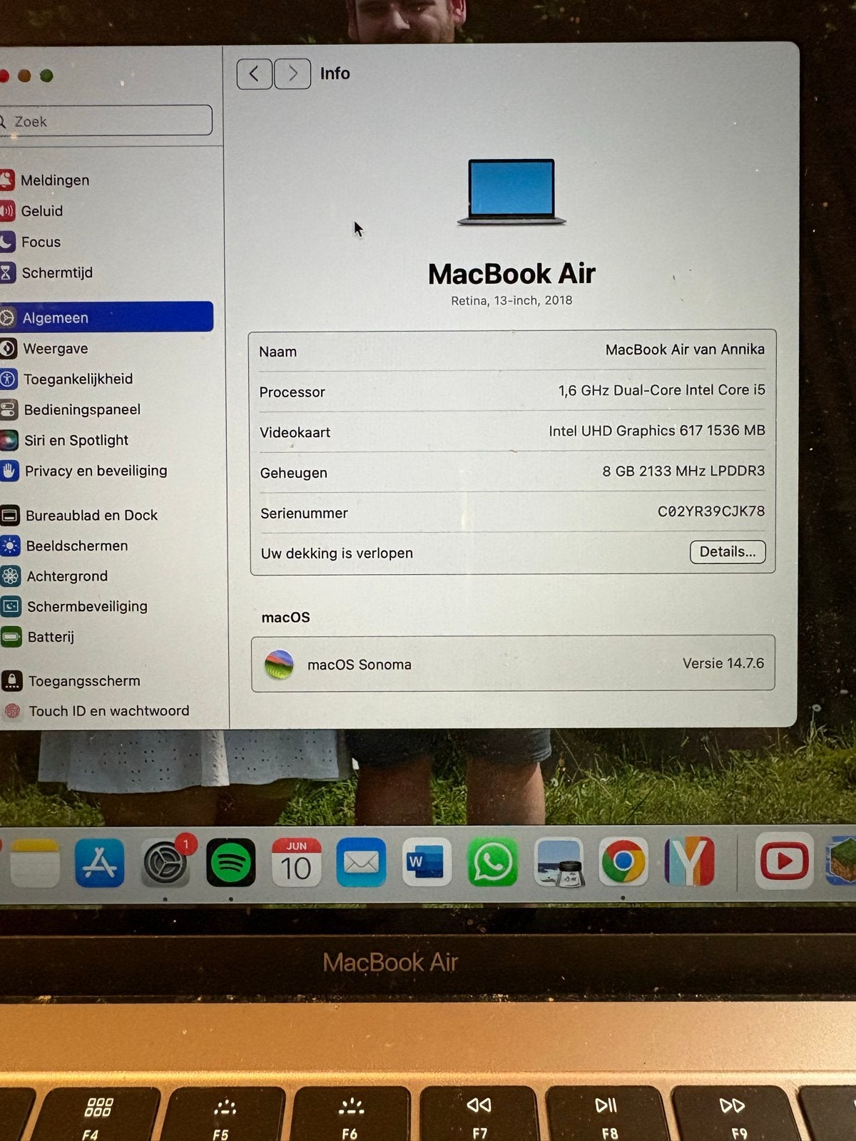 MacBook Air Retina 13-inch 2018 met adapter