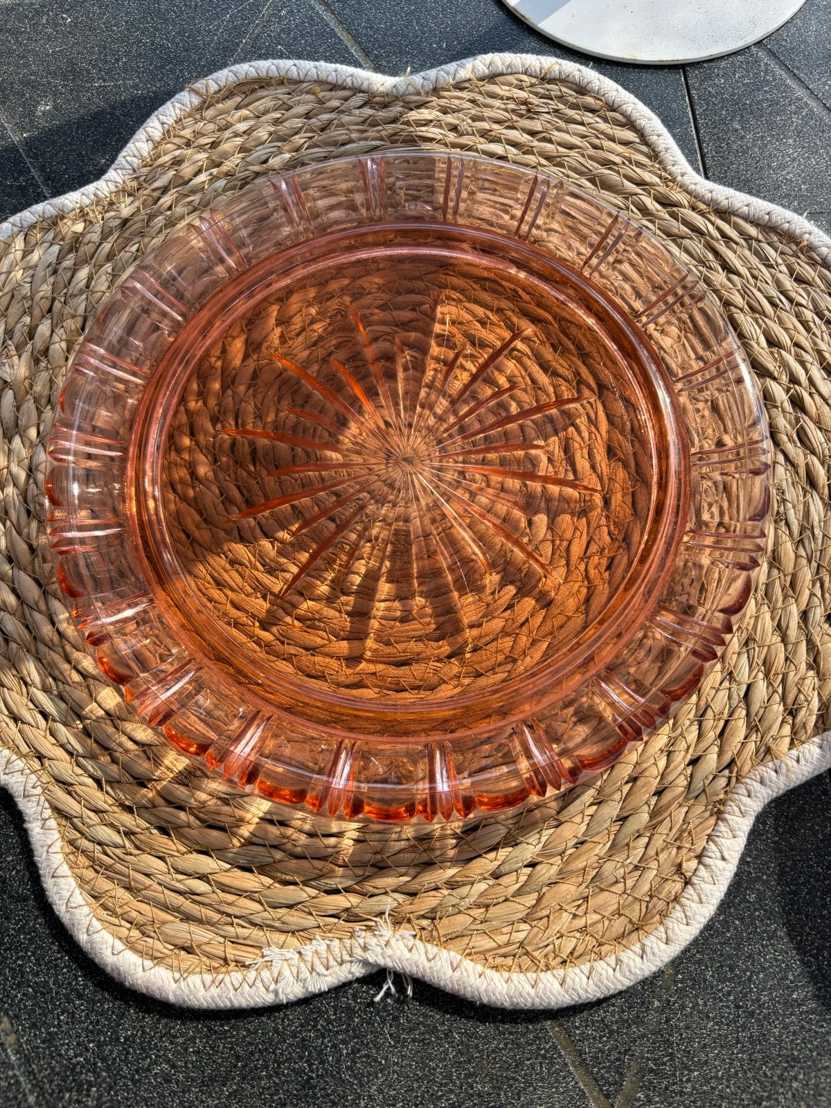 Vintage Roze Glazen Botervloot met Deksel, Ophalen of Verzenden