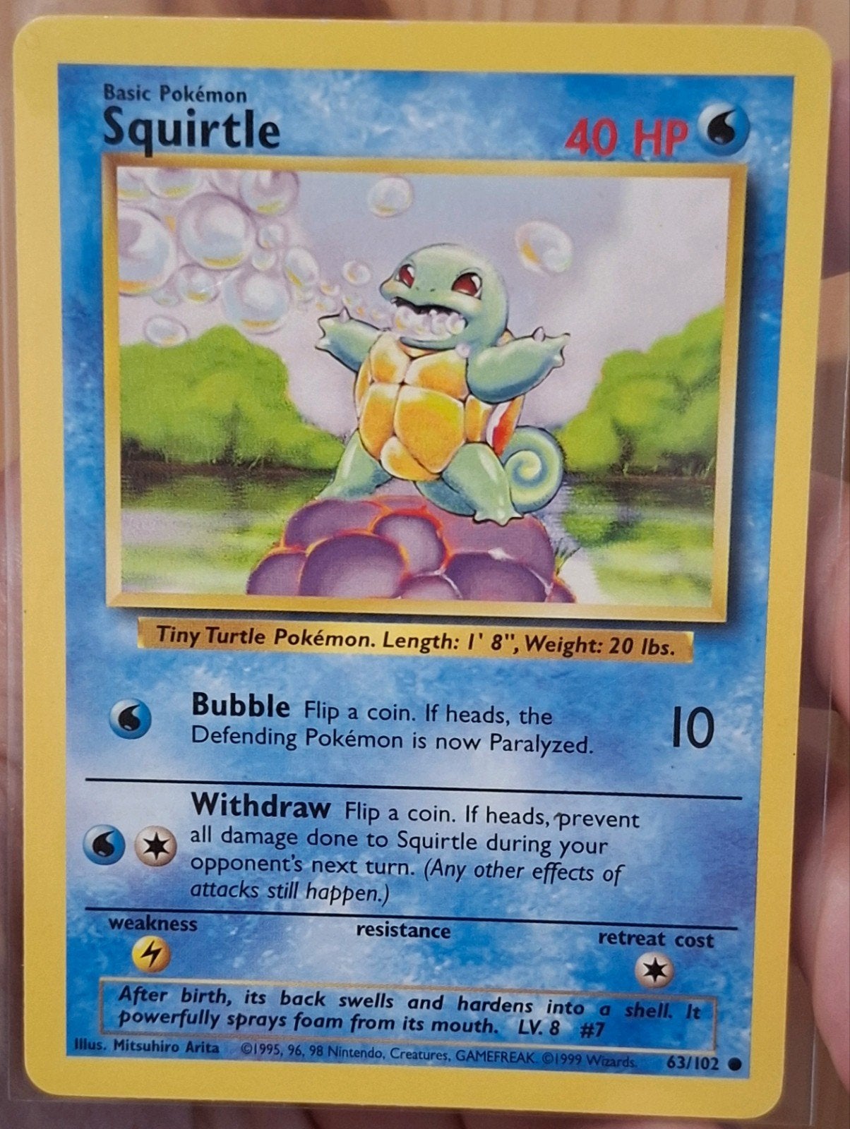 Squirtle base set pokemonkaart!, Ophalen of Verzenden, Zo goed als nieuw