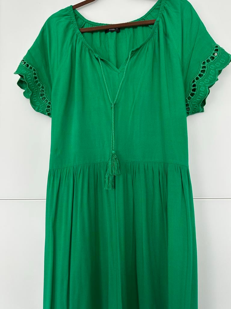 Groene jurk Via Appia Due maat 42/44, Maat 42/44 (L), Ophalen of Verzenden, Zo goed als nieuw, Onder de knie