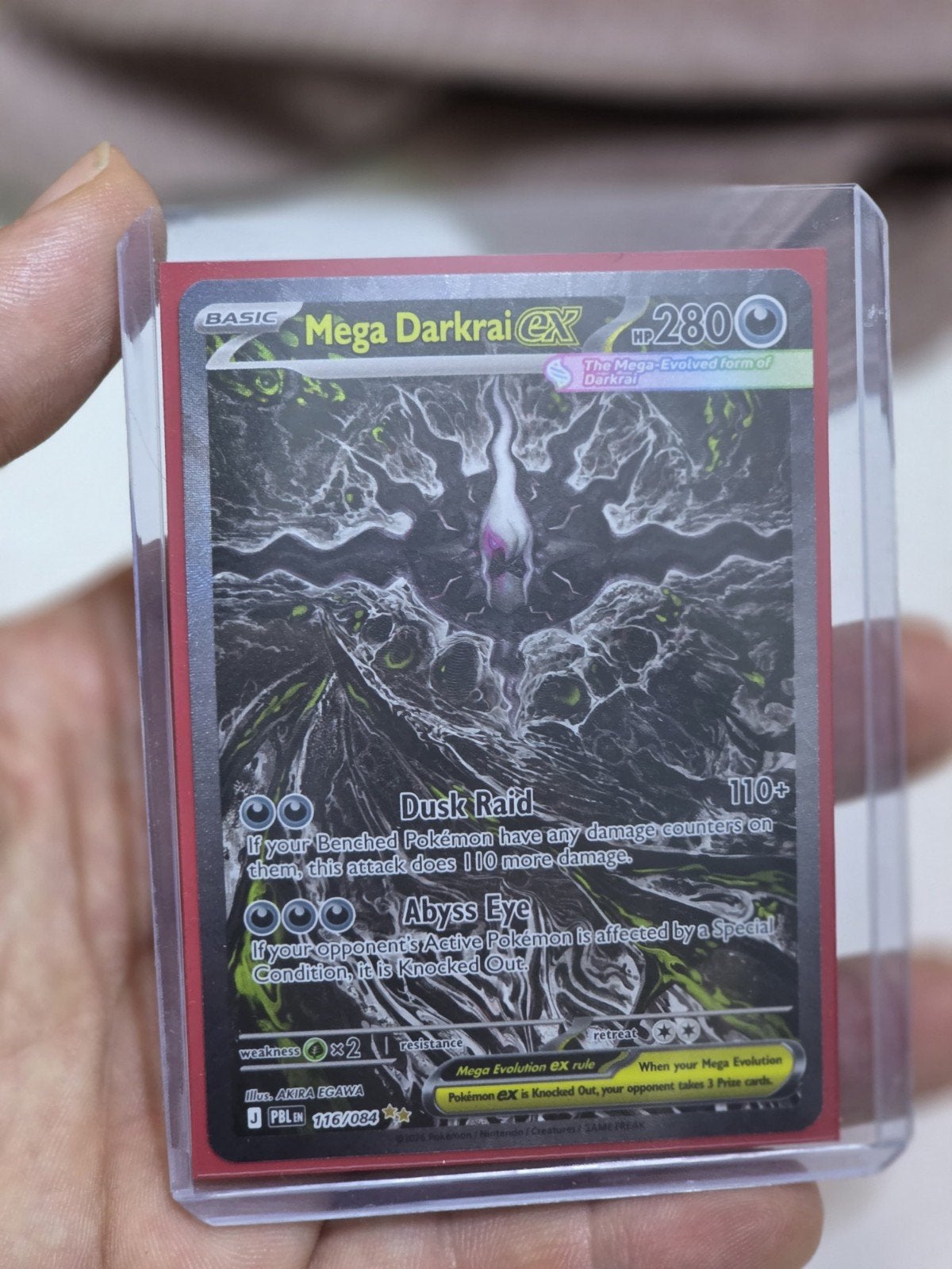 Mega Darkrai ex – Pokémon TCG Pitch Black (Prerelease Pull), Ophalen, Nieuw