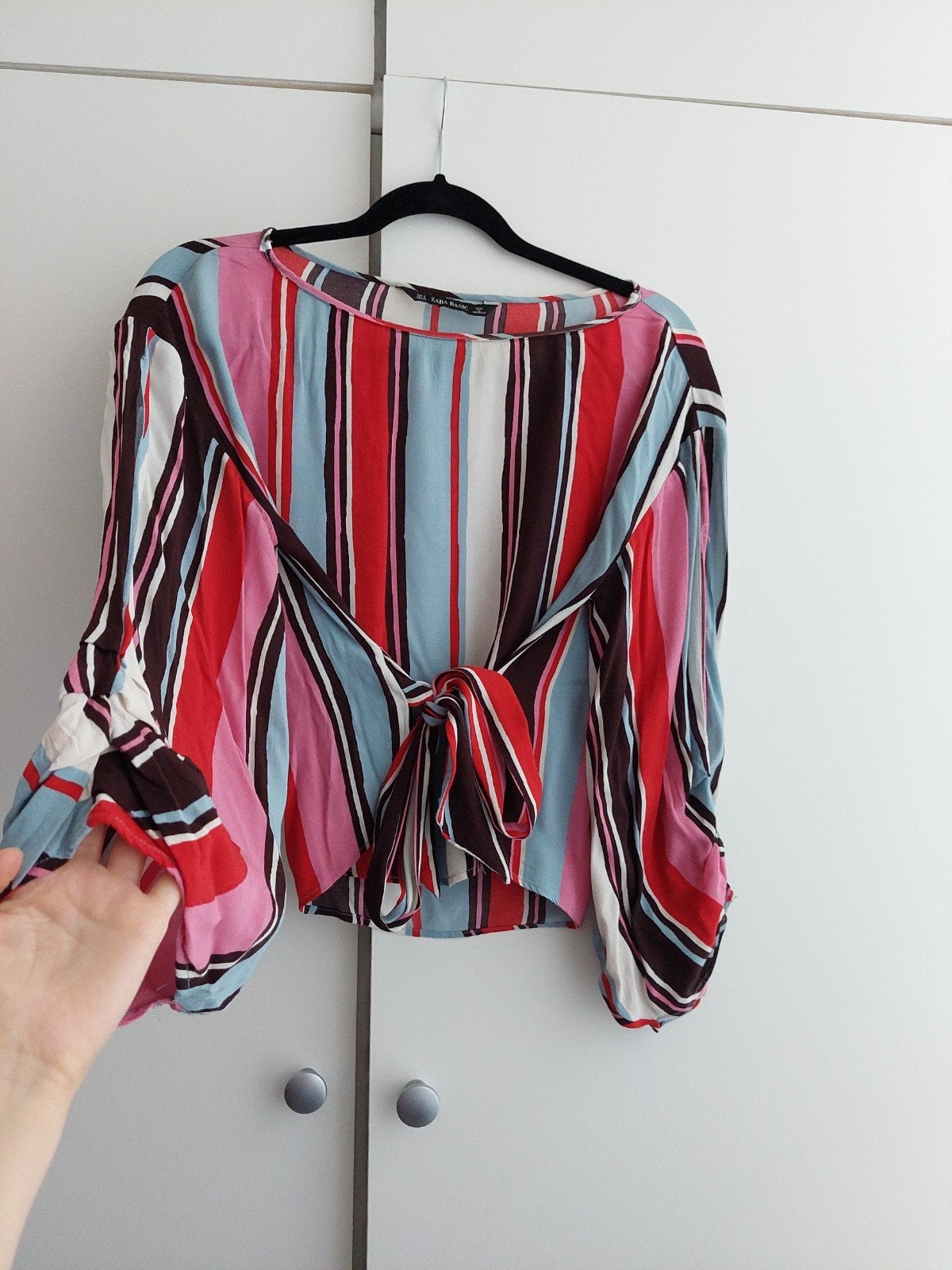 Zara basic gestreepte blouse met ceintuur maat S 36, Zara, Maat 36 (S), Gedragen, Verzenden
