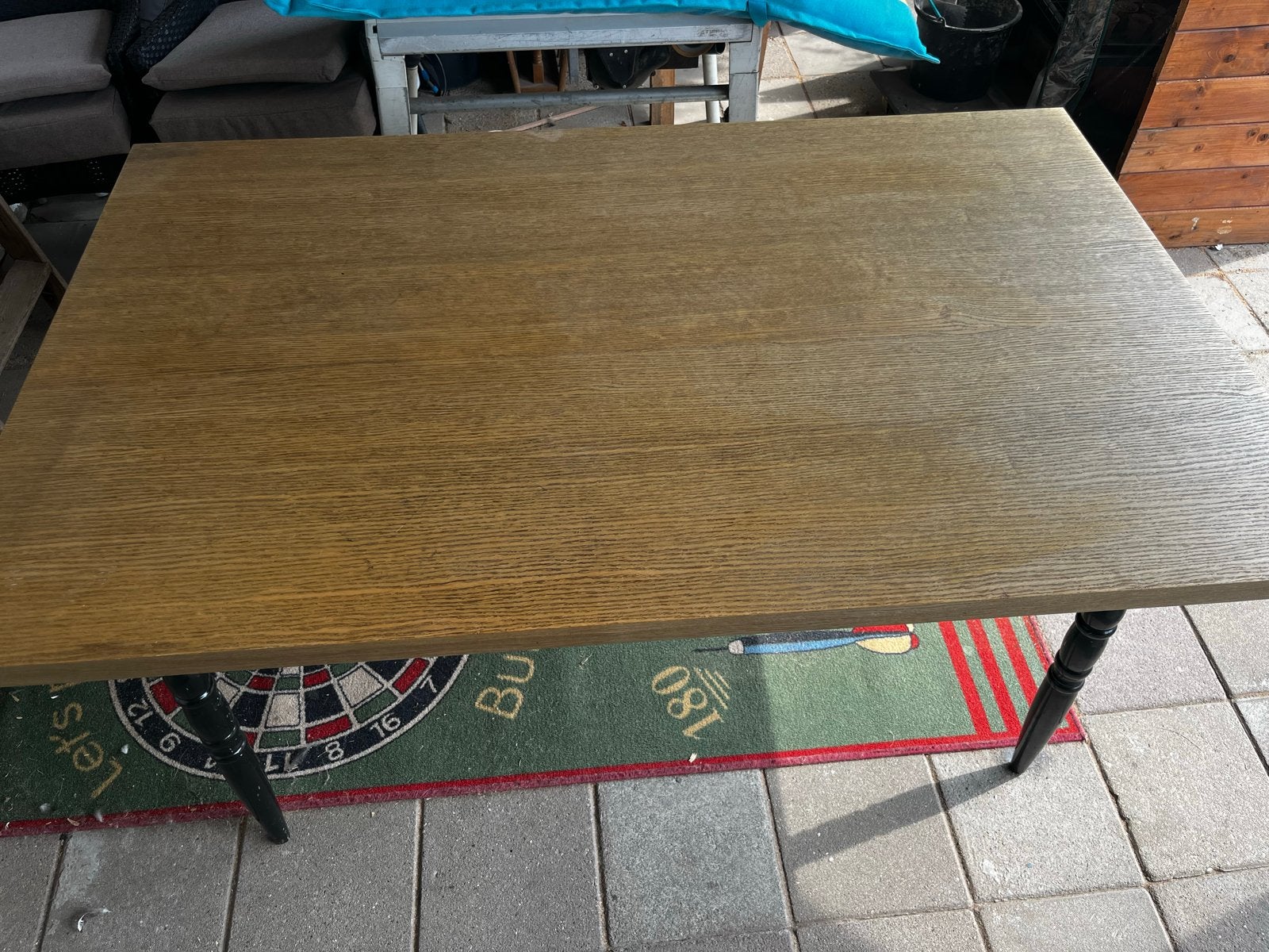 Eikenhouten eettafel met lades - 160x100 cm, Ophalen, Gebruikt, Eikenhout, 50 tot 100 cm