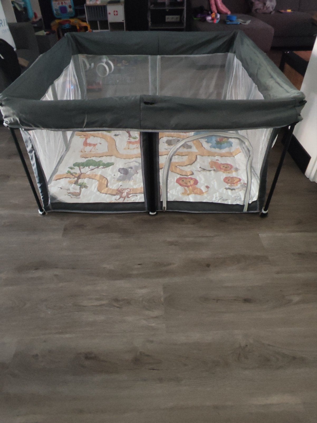 Inklapbare box grijs., Kinderen en Baby's, Boxen, Ophalen, Zo goed als nieuw, Vierkant