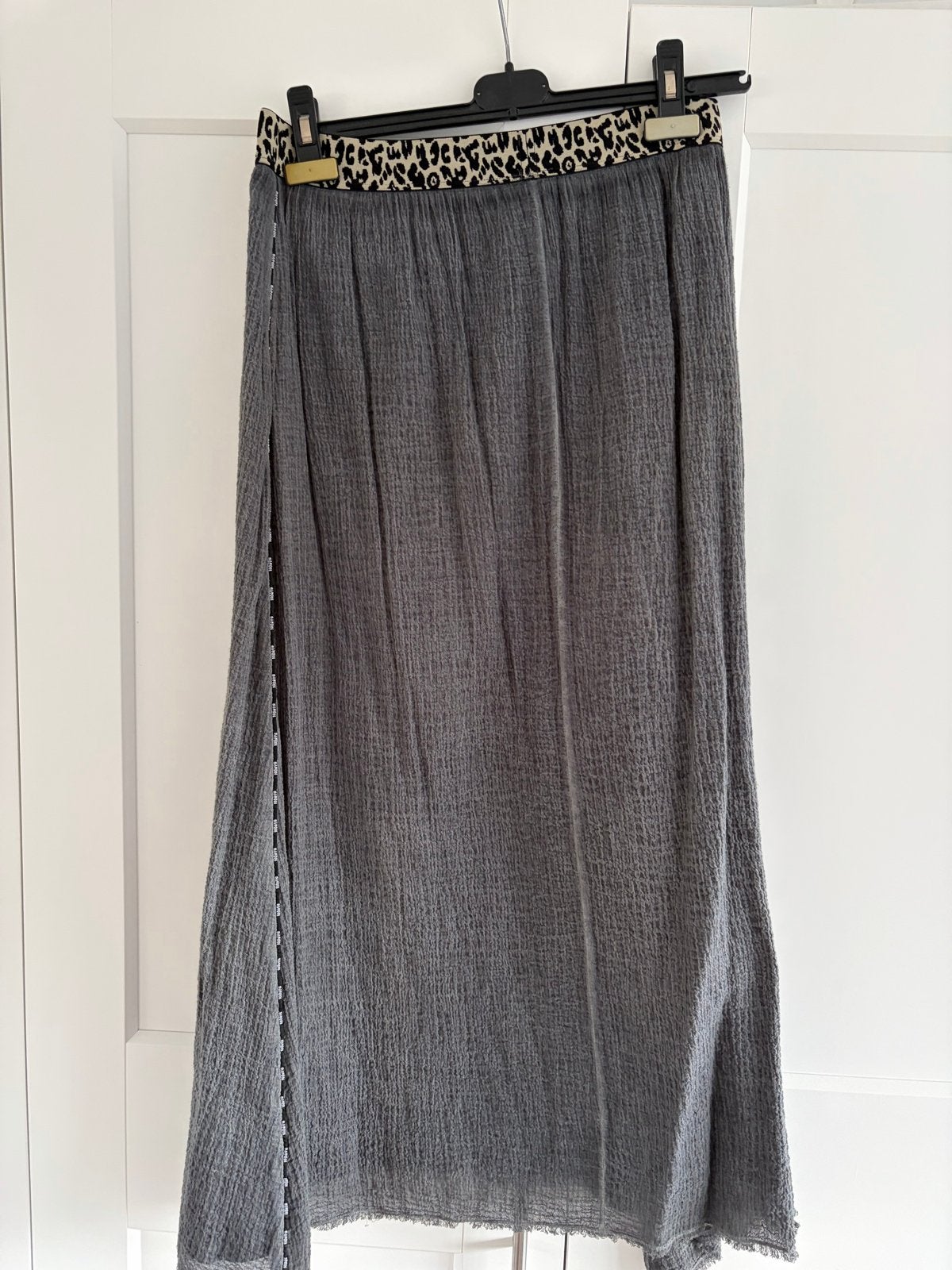 10DAYS Amsterdam Maxi Rok - Grijs met Luipaardprint Tailleba, Maat 38/40 (M), Ophalen of Verzenden, Zo goed als nieuw, Grijs