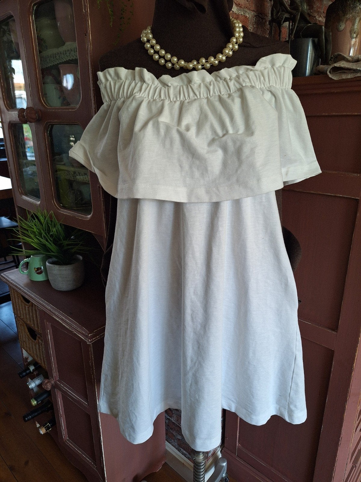 Jurk wit off shoulder maat s, Kleding | Dames, Maat 38/40 (M), Wit, Ophalen of Verzenden, Gedragen