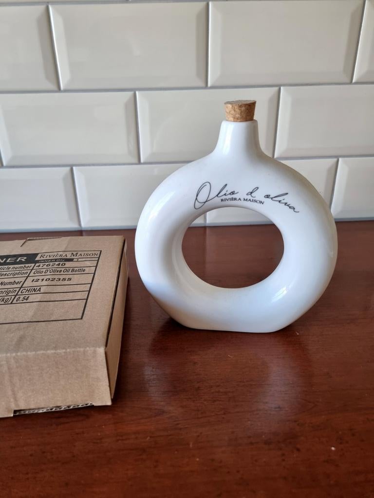 Riviera Maison olio d'oliva oil bottle olijfolie fles, Ophalen of Verzenden, Nieuw, Steen/keramiek
