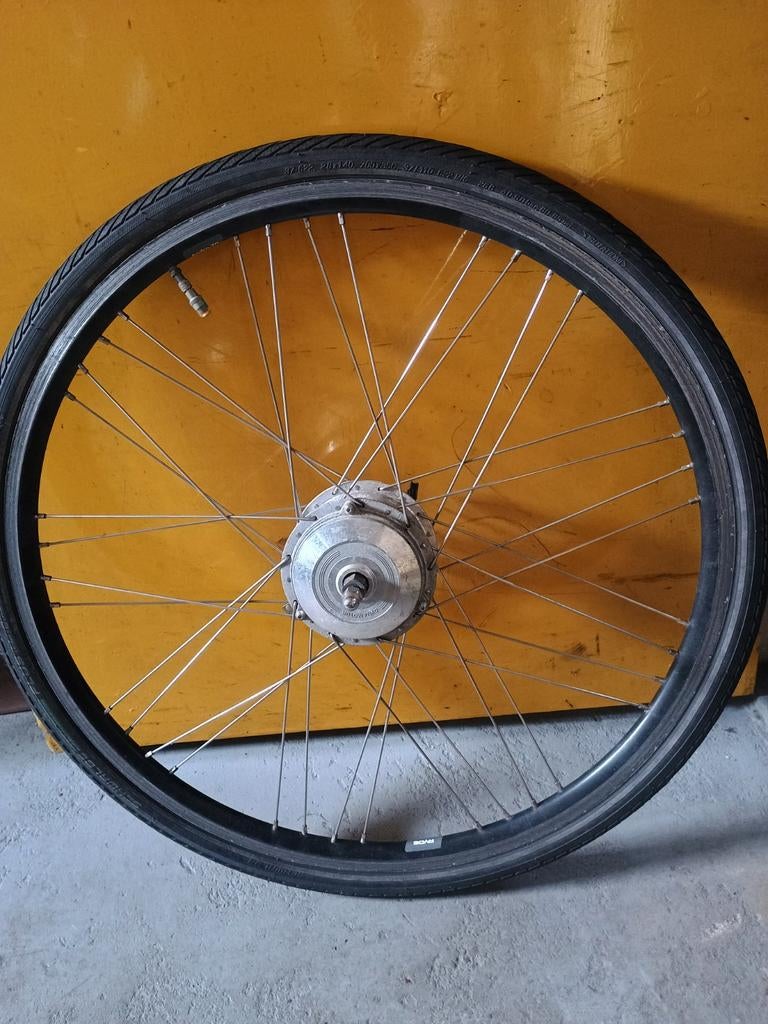 Sanyo voorwiel motor Sparta/Batavus, Fietsen en Brommers, Fietsonderdelen, Sparta, Gebruikt, Motor, Aluminium