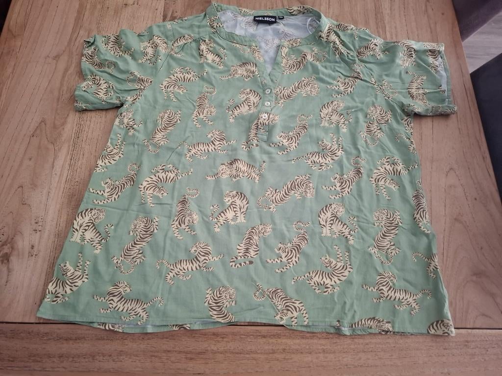 Shirt Korte mouw Maat 4 XL Groen Panters als opdruk, Maat 46/48 (XL) of groter, Ophalen of Verzenden, Zo goed als nieuw, Korte mouw
