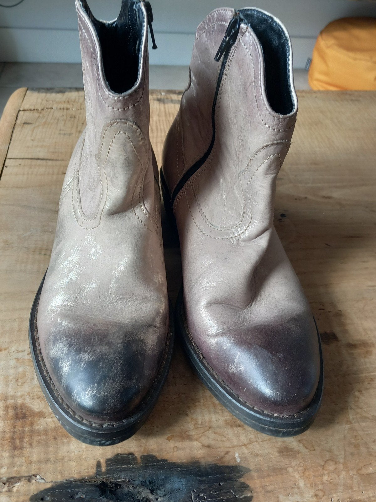 lederen dames cowboy boots (Tamaris, maat 39), Beige, Lage of Enkellaarzen, Nieuw, Ophalen