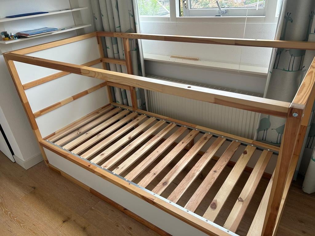IKEA Kura halfhoogslaper - Wit/Grenen, Ophalen, Gebruikt, 90 cm, Eenpersoons