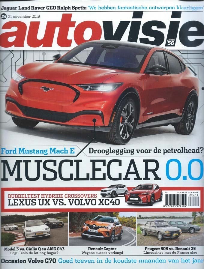 Autovisie 24 2019 : Peugeot 505 V6 - Renault 25 V6 Baccara, Ophalen of Verzenden, Gelezen, Algemeen