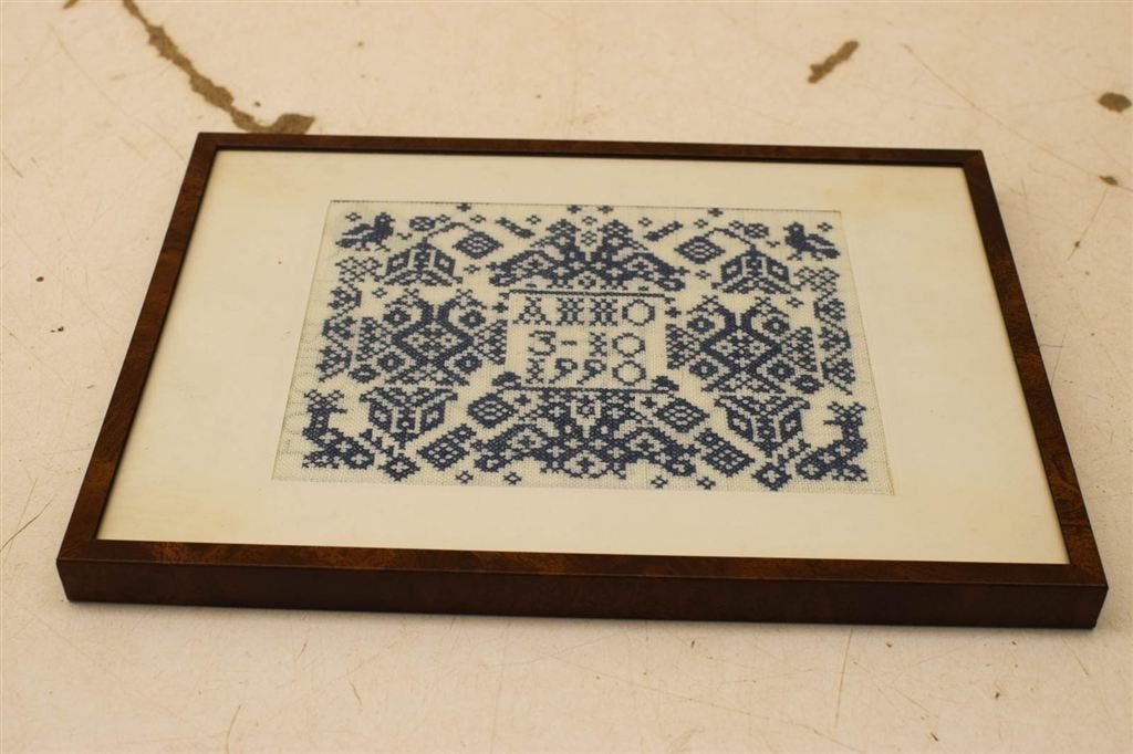 een ingelijste borduurwerkje 45341, Ophalen of Verzenden, Gebruikt, Minder dan 50 cm, Schilderij