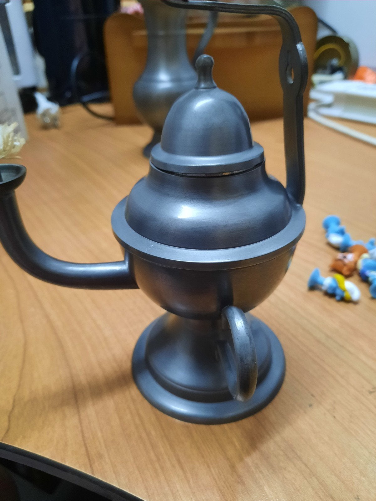 Antieke tinnen olielamp - Decoratieve lamp, Ophalen of Verzenden