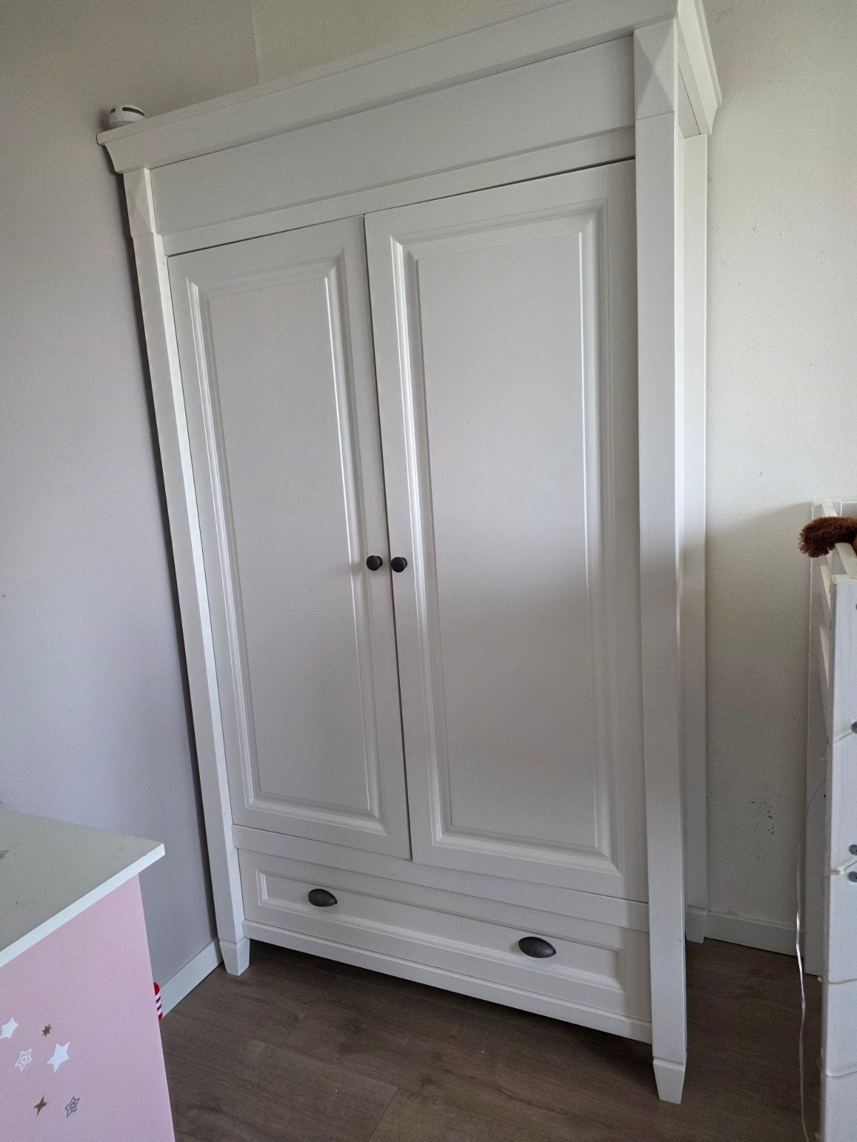 Witte kledingkast met lades en deuren, Huis en Inrichting, Kasten | Kledingkasten, Ophalen, Gebruikt, Klassiek, 50 tot 100 cm