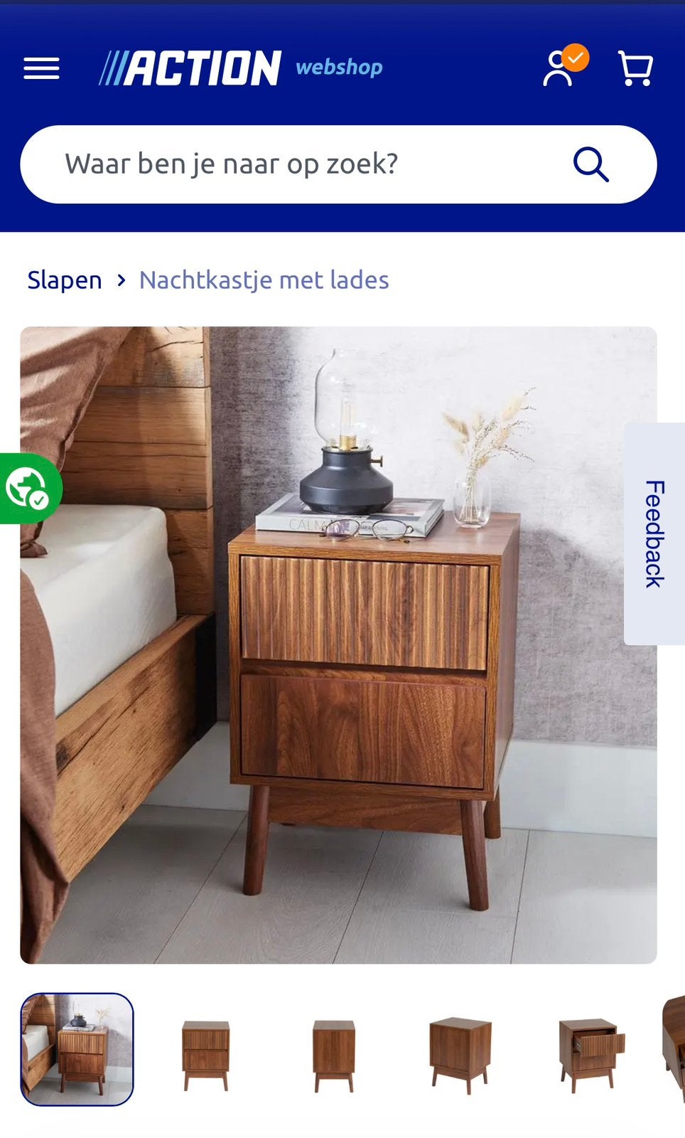 Nieuw Action nachtkastje met lades (online only), Huis en Inrichting, Ophalen, Minder dan 45 cm, Nieuw, 55 tot 70 cm