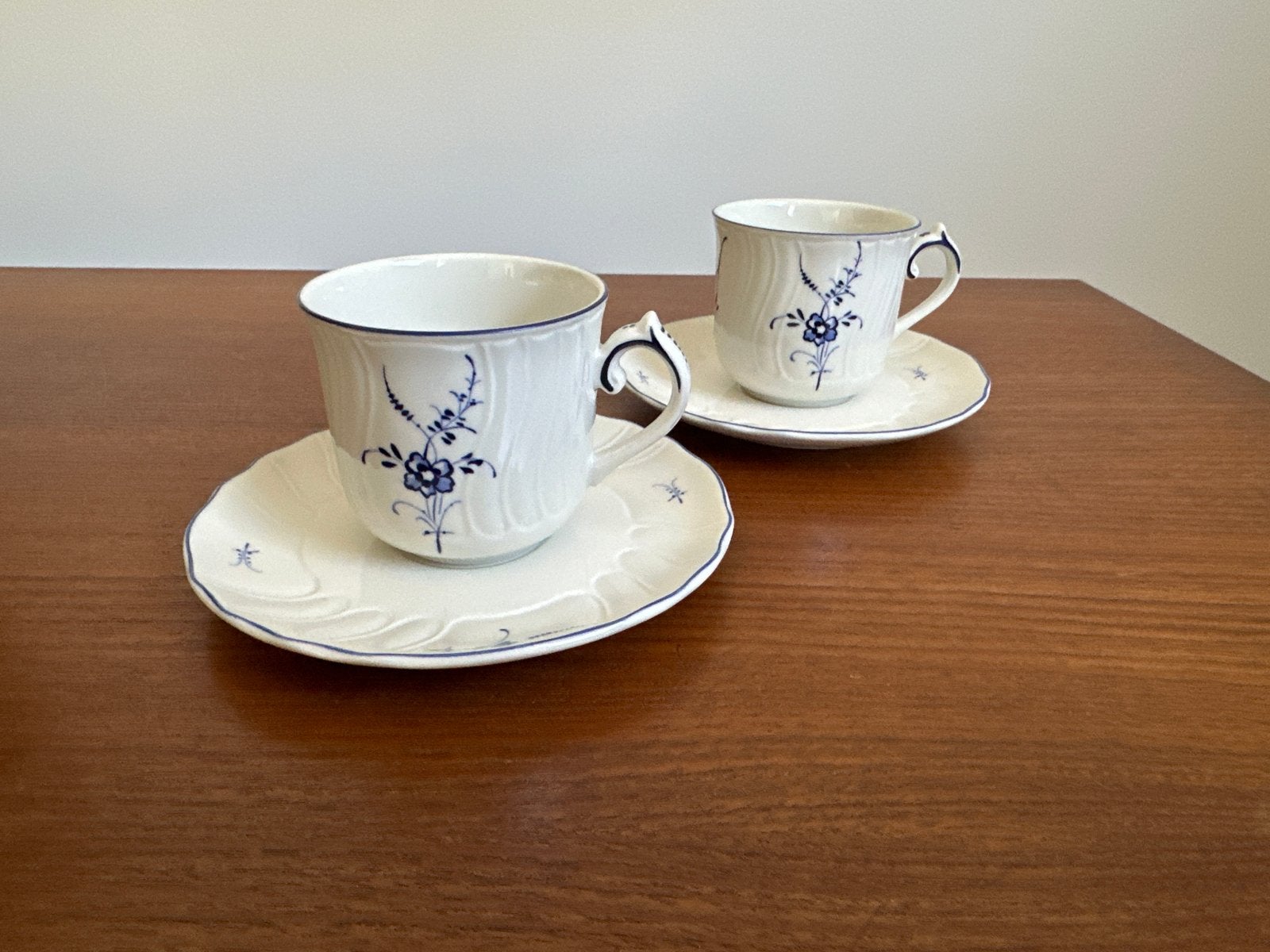 2x Villeroy & Boch Vieux Luxembourg koffiekopjes met schotel, Ophalen