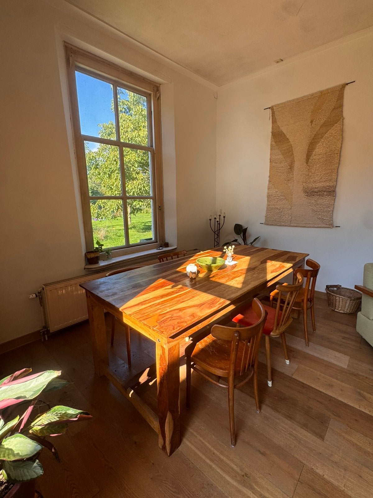 Prachtige Sheesham eettafel 220cm, Ophalen, 200 cm of meer, 50 tot 100 cm, Zo goed als nieuw