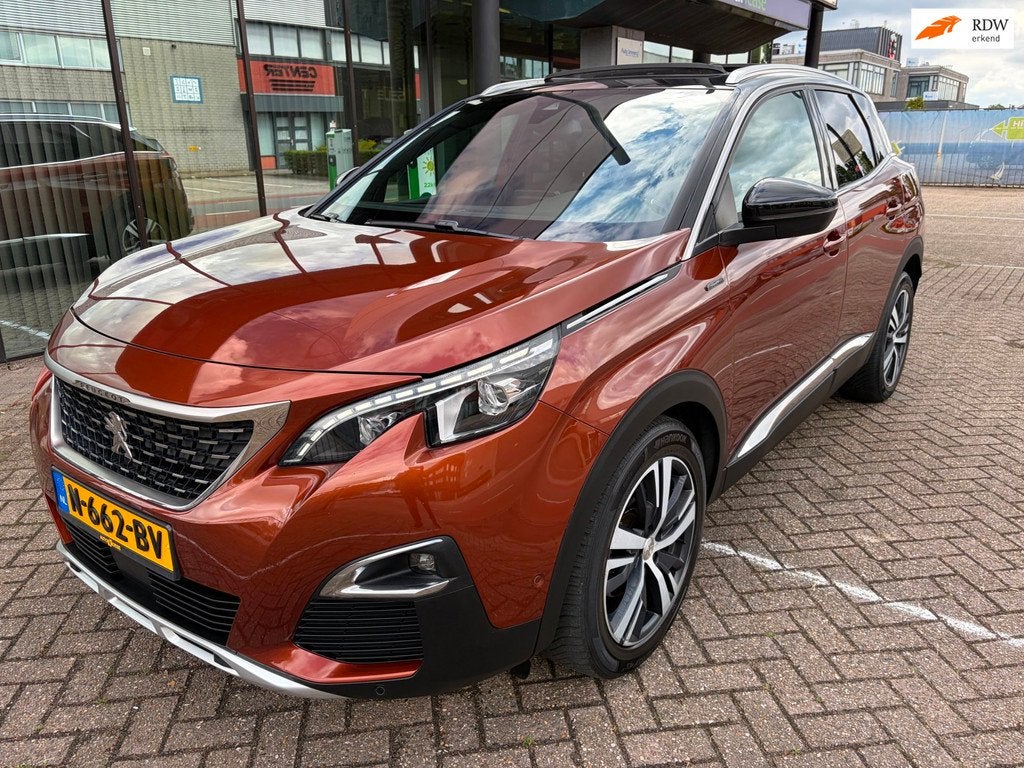 Peugeot 3008 1.6 e-THP GT Line / Automaat / Pano'dak / Carpl, Euro 6, 4 cilinders, Bruin, Leder en Stof