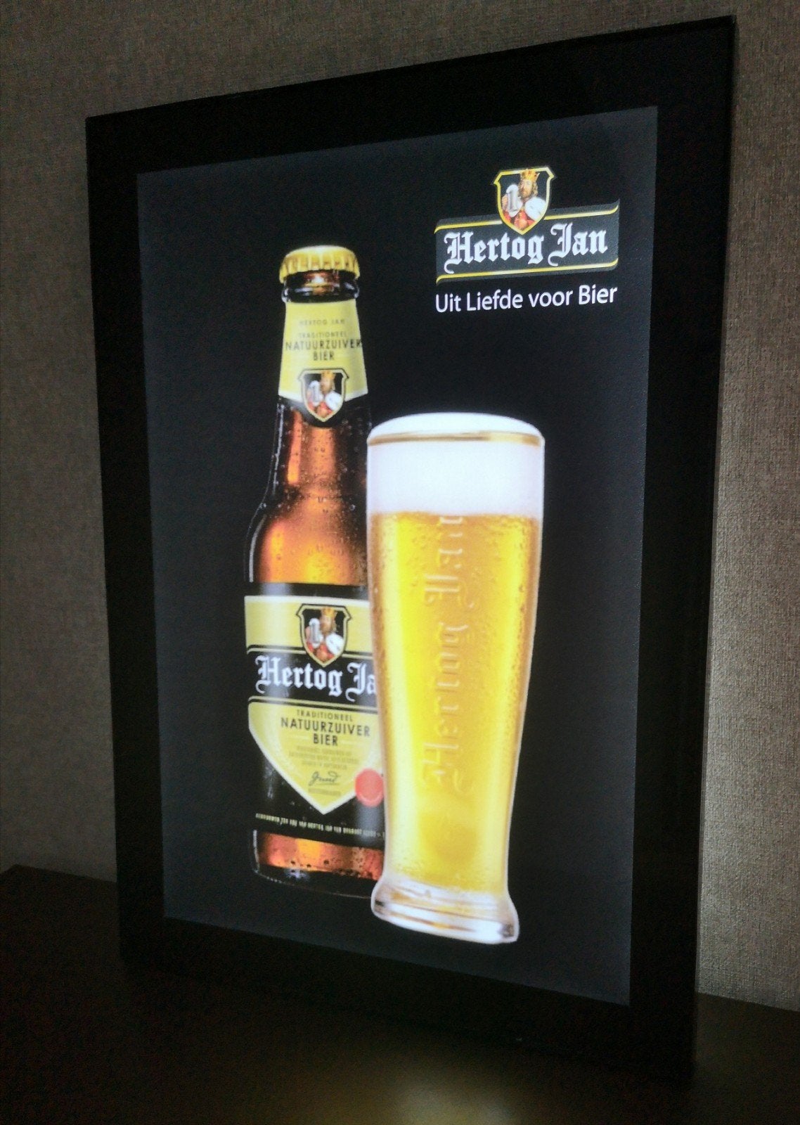 Mooie HERTOG JAN reclameverlichting, lichtbak, Ophalen of Verzenden, Nieuw, Reclamebord, Plaat of Schild, Hertog Jan