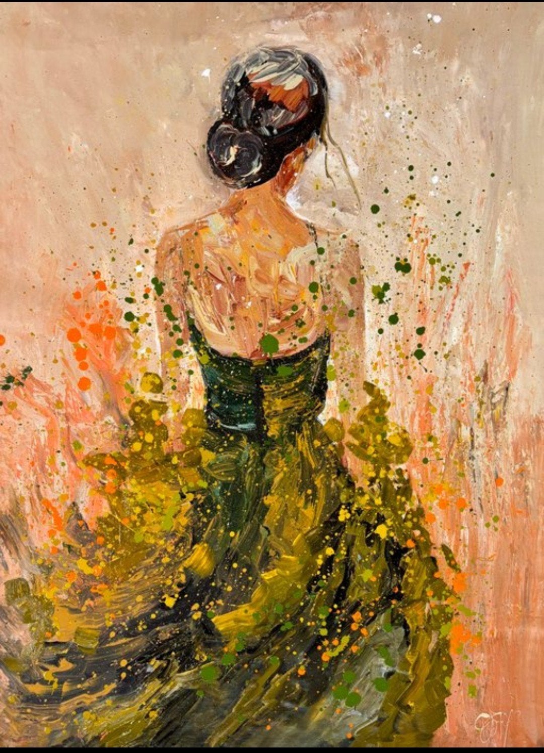 Schilderij op doek - Aveva l'aria di Primavera, Antiek en Kunst, Ophalen of Verzenden, Gesigneerd, Textiel, Figuren