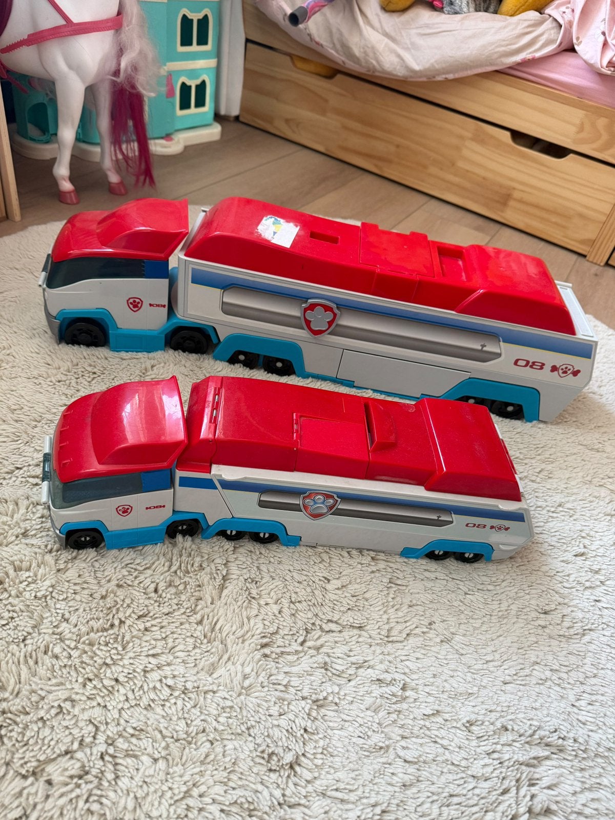 2 grote PAW Patrol vrachtwagens / transporters, Ophalen of Verzenden, Zo goed als nieuw