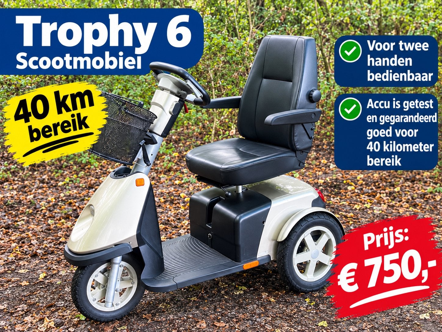 Trophy 6 Scootmobiel geheel nagezien en rijklaar nu €750, Diversen, Overige merken, Gebruikt, Meer info ☎️0️⃣6️⃣➖2️⃣0️⃣9️⃣0️⃣1️⃣0️⃣4️⃣0️⃣
