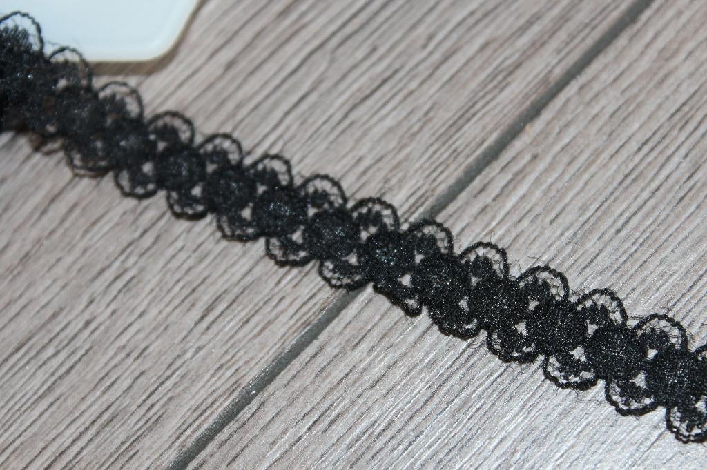 Haspel kant sierband schulprandje - 15mm - zwart #1747, Ophalen of Verzenden, Nieuw, Lint, Band of Elastiek