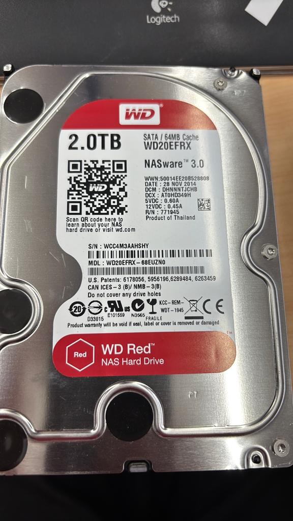 WD Red 2TB NAS HDD – 100% in orde, Computers en Software, Harde schijven, Intern, 2TB, Gebruikt, Ophalen of Verzenden