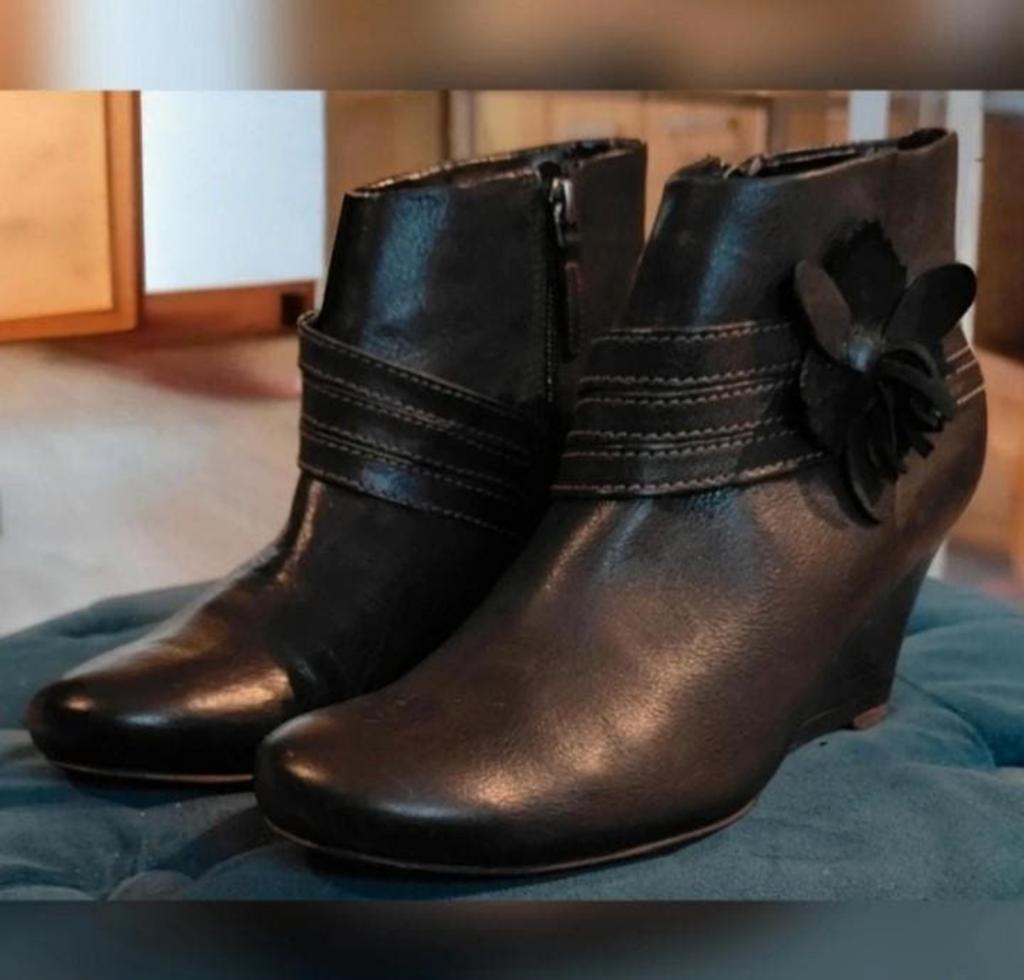 Zwart leren enkellaarsjes Ecco maat 39, Ophalen of Verzenden, Zo goed als nieuw, Zwart