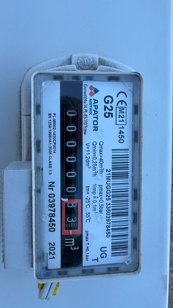 Apator Metrix UG G25 gasmeter, Doe-het-zelf en Verbouw, Ophalen, Overige materialen, Overige typen, Nieuw